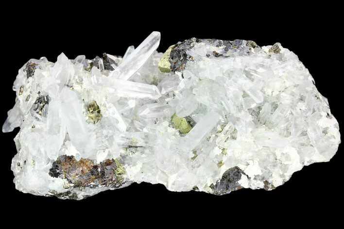 Chalcopyrite, Pyrite, Sphalerite and Quartz Crystals - Peru #126548